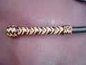 8ft Black 12 plait Custom Classic American Bullwhip with 16 plait Natural Tan and Black Handle